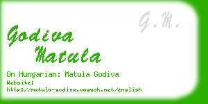 godiva matula business card